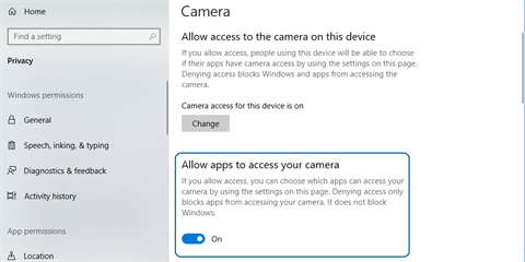 Enable Camera Privacy